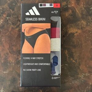 Adidas women’s  Seamless Bikini Underwear - Black, Red, White, Blue